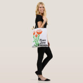 Peace Liebe Shopping Blume Tasche (Am Model)