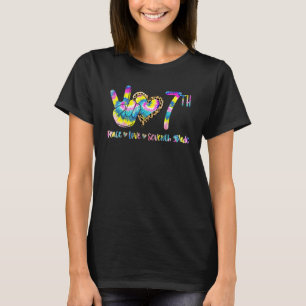 Peace Liebe Siebte 7. Klasse zurück zur Krawatte d T-Shirt