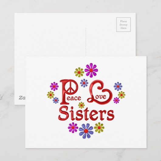 Peace Liebe Sisters Postkarte (Vorne/Hinten)