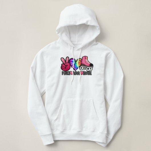 Peace Liebe Skate - Gefärbte Krawatte Roller Skate Hoodie (Design vorne)