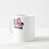 Peace Liebe Skate - Gefärbte Krawatte Roller Skate Kaffeetasse (Vorderseite Links)