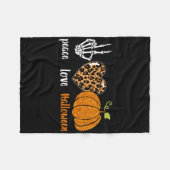 Peace Liebe Skeleton Fall Pumpkin Leopard Hallowee Fleecedecke (Vorderseite (Horizontal))