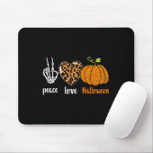 Peace Liebe Skeleton Fall Pumpkin Leopard Hallowee Mousepad (Mit Mouse)