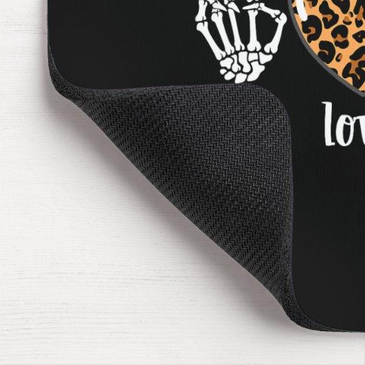 Peace Liebe Skeleton fall Pumpkin leopard Hallowee Mousepad (Ecke)