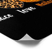 Peace Liebe Skeleton Fall Pumpkin Leopard Hallowee Poster (Ecke)