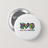 Peace Liebe Sketch Gefärbte Krawatte Niedlich Sket Button (Vorne & Hinten)