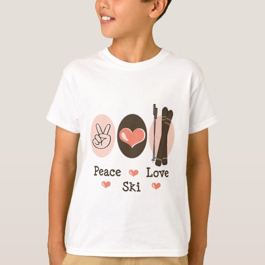 Peace Liebe Ski Kids Sweatshirt T-Shirt (Vorderseite)