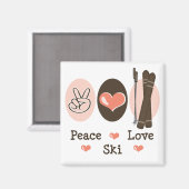 Peace Liebe Ski Magnet (Vorderseite/Rückseite)