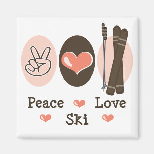 Peace Liebe Ski Magnet
