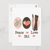 Peace Liebe Ski Postcard Postkarte (Vorne/Hinten)