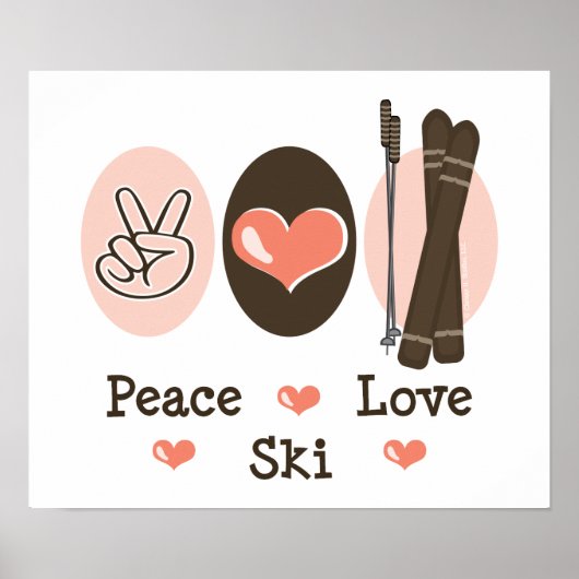 Peace Liebe Ski Poster (Vorne)
