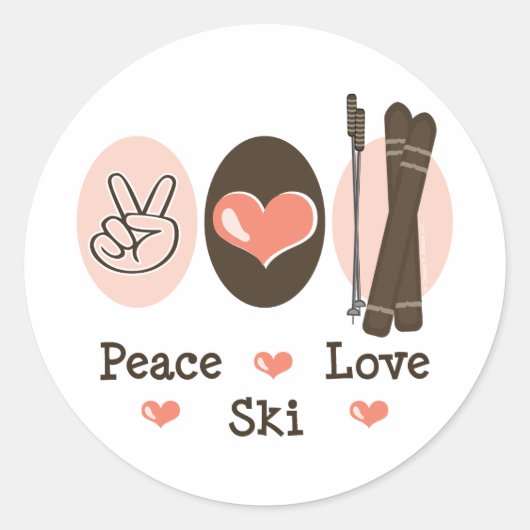 Peace Liebe Ski Stickers (Vorderseite)