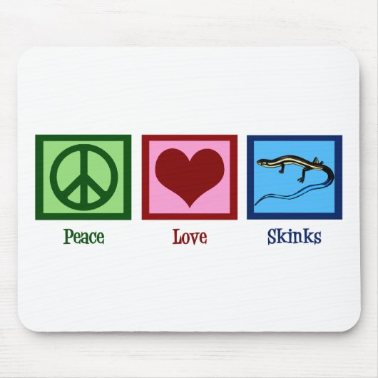 Peace Liebe Skinks Mousepad (Vorne)