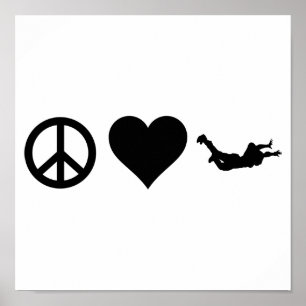 Peace Liebe Skydiving Poster