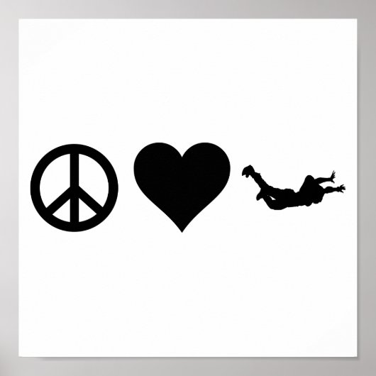 Peace Liebe Skydiving Poster (Vorne)