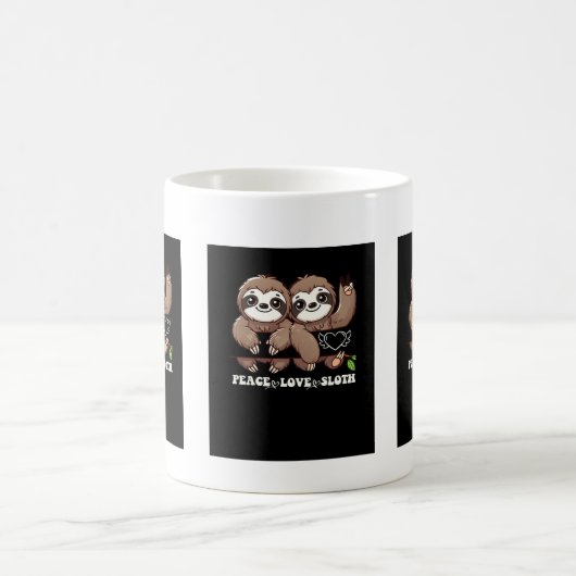 Peace Liebe Sloth Süße Tier Lovers Kaffeetasse (Mittel)