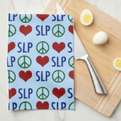 Peace Liebe SLP Sprachpathologie Geschirrtuch (Viertel Falte)