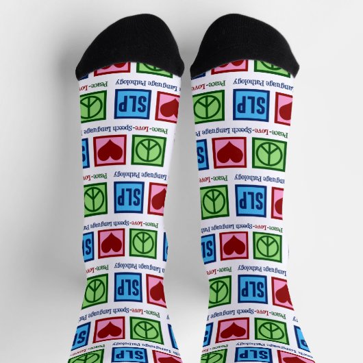 Peace Liebe SLP Sprachpathologie Socken (Oben)