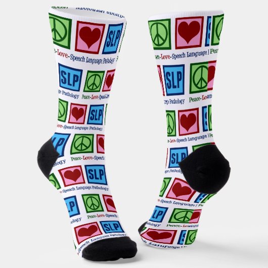 Peace Liebe SLP Sprachpathologie Socken (Gewinkelt)