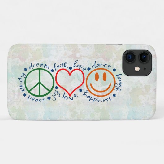 Peace Liebe Smile Case-Mate iPhone Hülle (Rückseite (Horizontal))