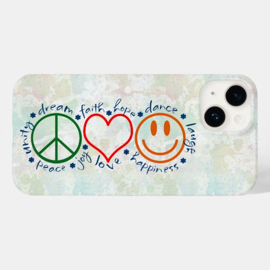 Peace Liebe Smile Case-Mate iPhone Hülle (Rückseite (Horizontal))