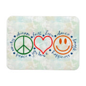 Peace Liebe Smile Magnet (Horizontal)