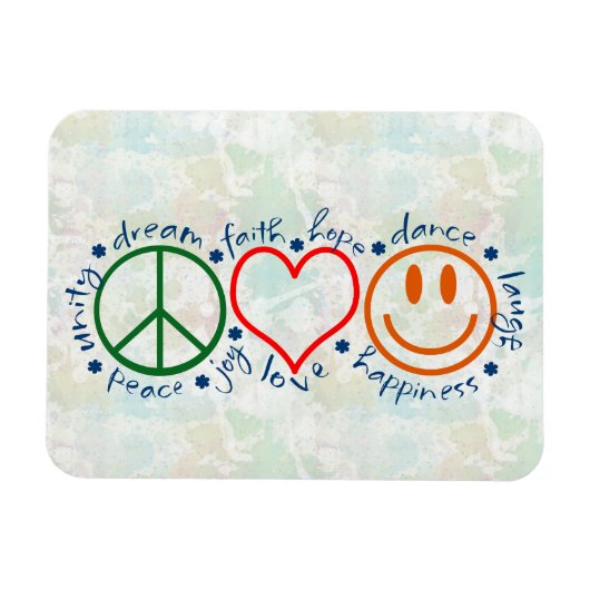 Peace Liebe Smile Magnet (Horizontal)