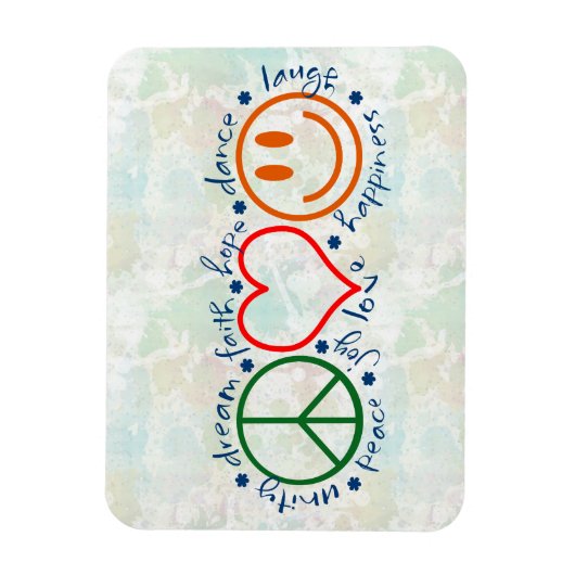 Peace Liebe Smile Magnet (Vertikal)