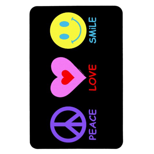 Peace Liebe Smile Magnet (Vertikal)