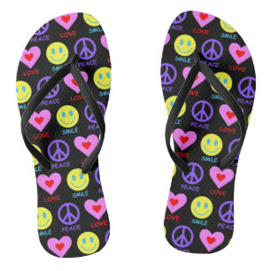 Peace Liebe Smile Pattern Badesandalen