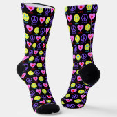 Peace Liebe Smile Pattern Socken (Gewinkelt)
