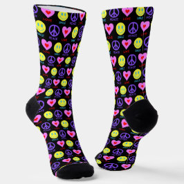Peace Liebe Smile Pattern Socken