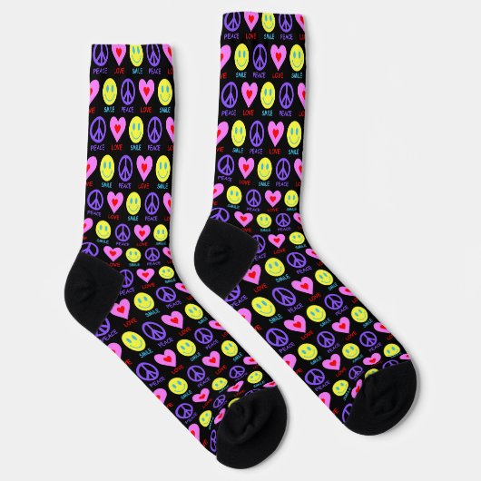 Peace Liebe Smile Pattern Socken (Rechts)