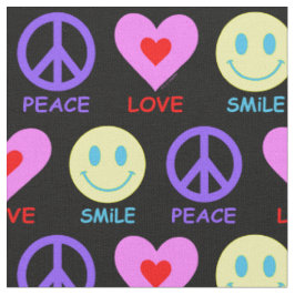 Peace Liebe Smile Pattern Stoff