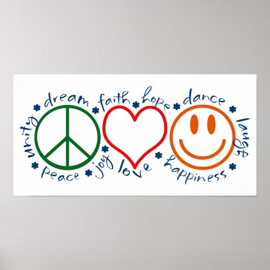 Peace Liebe Smile Poster (Vorne)