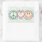Peace Liebe Smile Rechteckiger Aufkleber (Tasche)