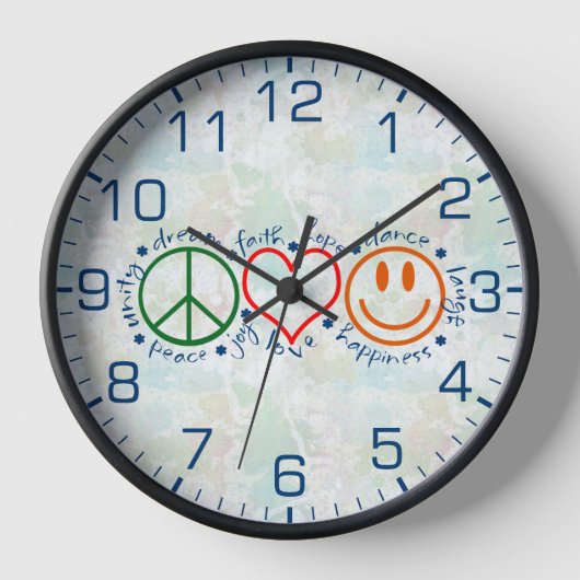Peace Liebe Smile Uhr (Vorderseite)