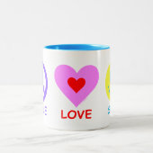 Peace Liebe Smile Zweifarbige Tasse (Mittel)