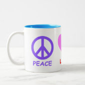 Peace Liebe Smile Zweifarbige Tasse (Links)