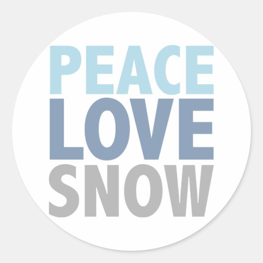 Peace Liebe Snow T-Shirts Geschenke Runder Aufkleber (Vorderseite)