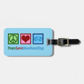 Peace Liebe Snowboarden Custom Snowboarder Gepäckanhänger (Vorderseite horizontal)