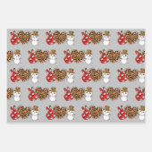 Peace Liebe Snowman Wrapping Paper Flat Sheet SET Geschenkpapier Set (Vorderseite 2)