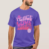 Peace Liebe Sobriety Erholung Valentins T-Shirt (Vorderseite)