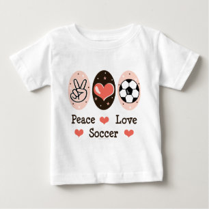 Peace Liebe Soccer Baby Long Sleeve T Shirt