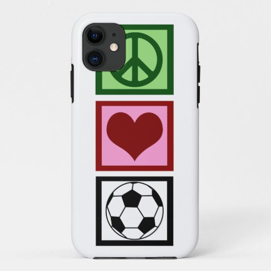 Peace Liebe Soccer Case-Mate iPhone Hülle (Rückseite)