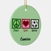 Peace Liebe Soccer Custom Christmas Keramik Ornament (Rechts)