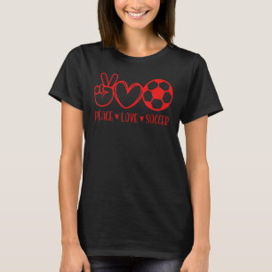 Peace Liebe Soccer Game Day Sports Mama Mother Sch T-Shirt
