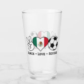 Peace Liebe Soccer Glass Glas (Rückseite)