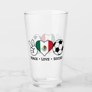 Peace Liebe Soccer Glass Glas