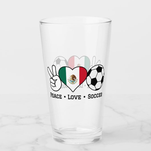 Peace Liebe Soccer Glass Glas (Vorderseite)